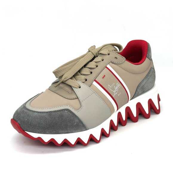 Christian Louboutin NASTROSHARK DONNA Leather Suede Nylon Sneakers Shoes - Picture 6 of 15